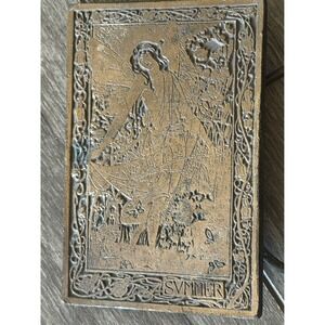 1978 Bergamot Brass Works Summer Art Nouveau Lady Belt Buckle Vintage